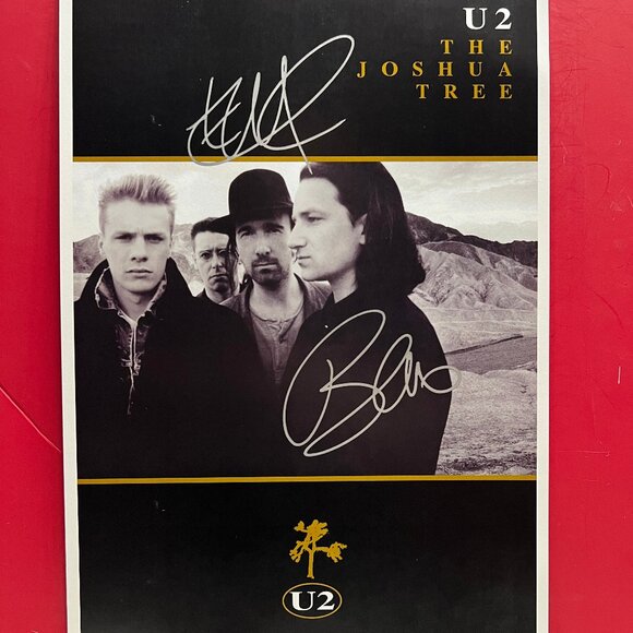 HAND SIGNED U2 THE JOSHUA TREE Poster by Bono and The Edge  COA AUTHEN… - Picture 1 of 3